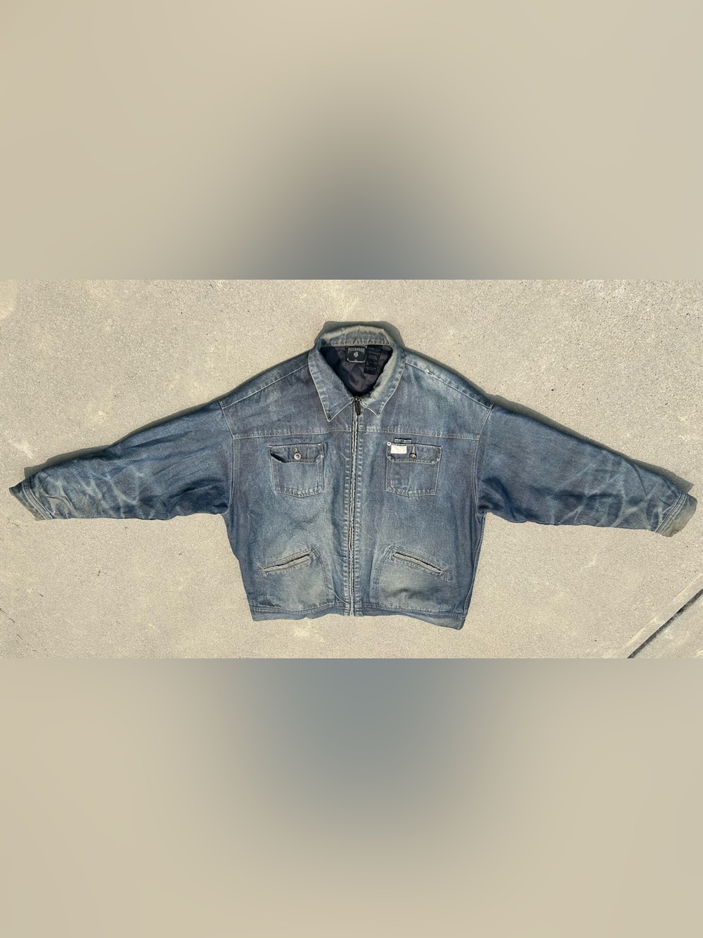 Rocawear Men's Faded Blue Denim Zip Jacket